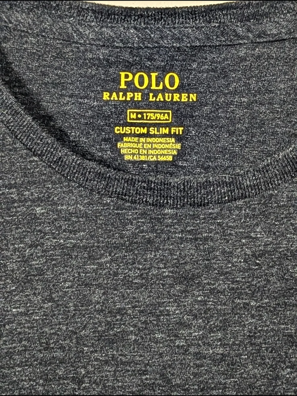 Polo by Ralph Lauren Charcoal Heather Long-Sleeve Crew Tee with Red Pony